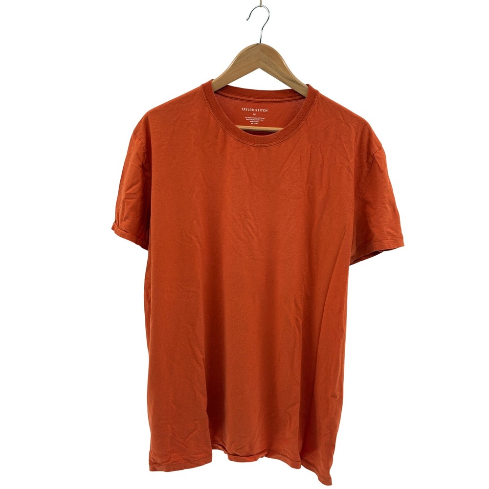 Taylor Stitch T Shirt Orange Men Size 46 XXL Shirt Sleeve Organic Cotton Hemp